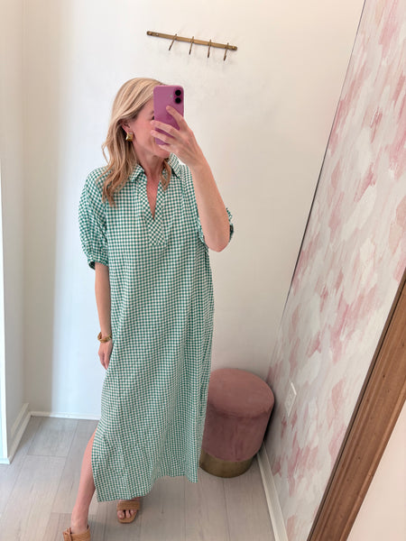 Kat Striped Green Midi Dress