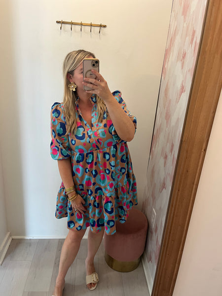 Leopard Bubble Slv Dress