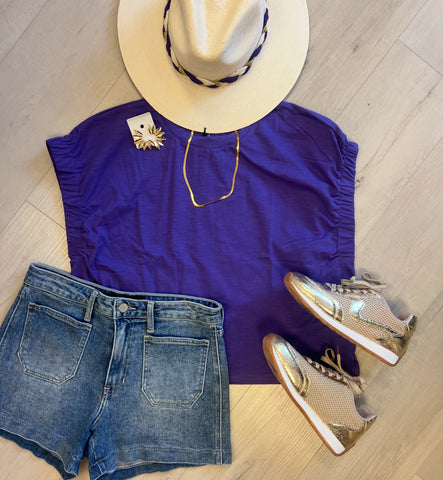 Lena Oversized Knit Top Purple