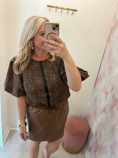 Puff Sleeve Cheetah Top