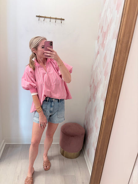 Utility Light Wash Jean Short