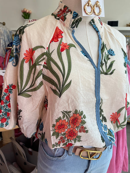 Crepe Botanical Blouse