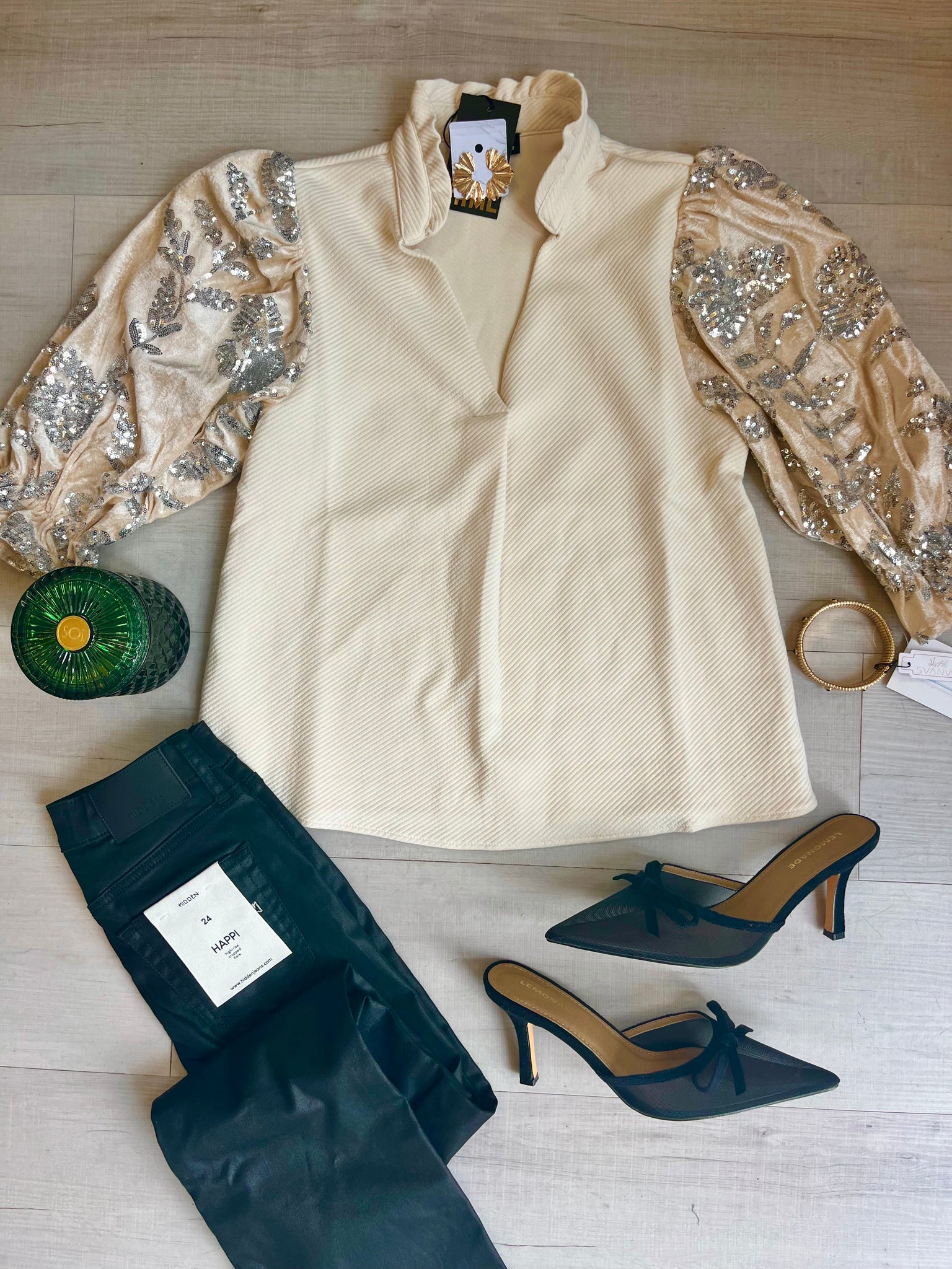 Blaire Velvet Sequin Blouse