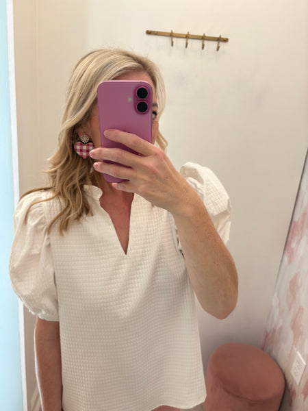 Reese Textured White Blouse