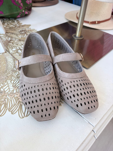 Taupe Perforated Maryjane