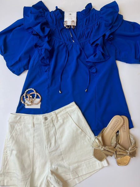 Royal Ruffle Slv Classic Blouse