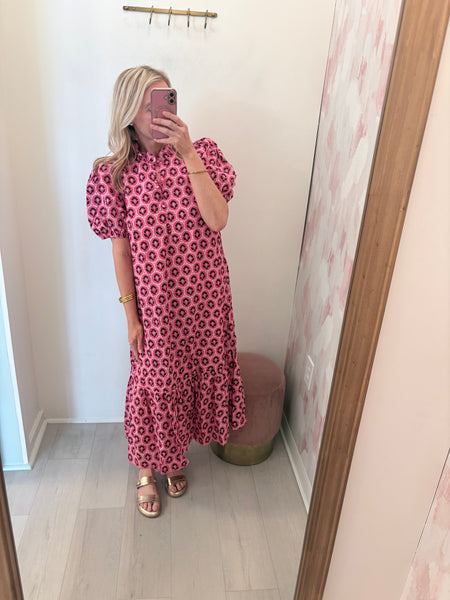 Timmi Geo Print Midi Dress