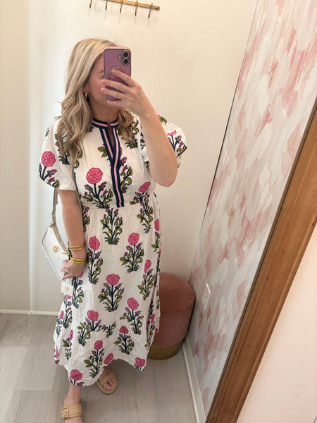 April Large Pink Floral Maxi