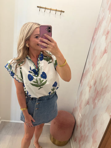 Carley Floral Block Blouse