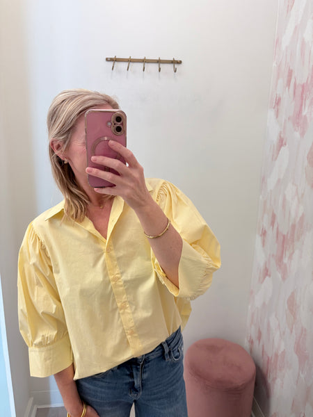 Poppy Yellow Button Up Top