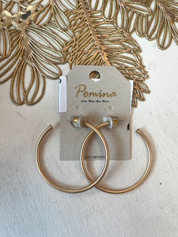 Matte Gold Hoops