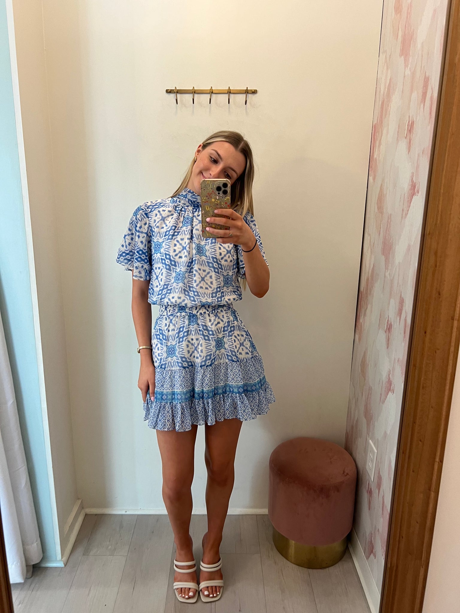 Tori Summer Flowy Dress -Blue