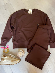 Casual Scuba LS Pant Set Brown