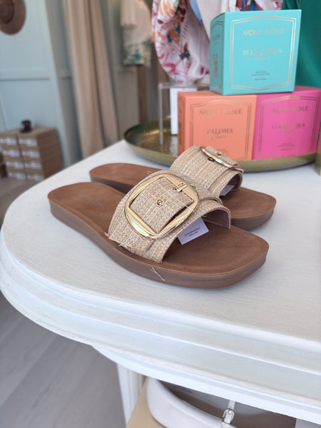 Buckle Front Rafia Sandal