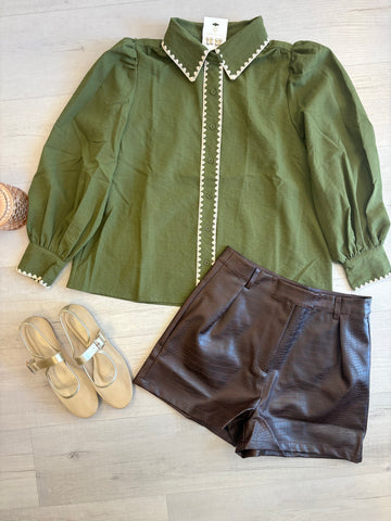 Threaded Detail Button Top Green