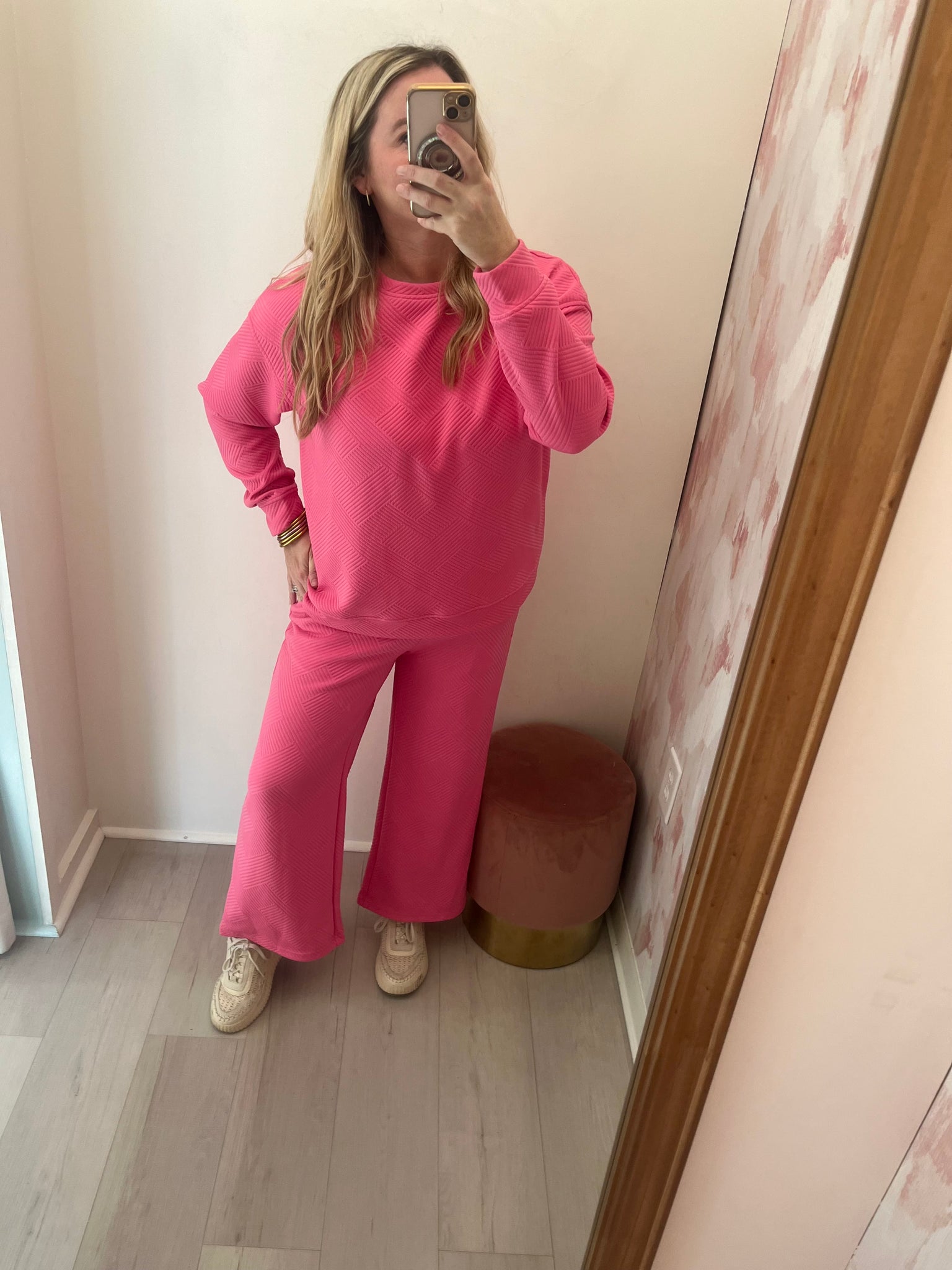 Long Sleeve Pant Set Pink