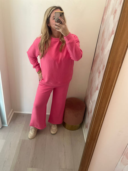 Long Sleeve Pant Set Pink