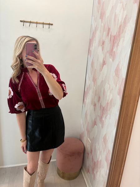 Black Vegan Leather Mini Skirt