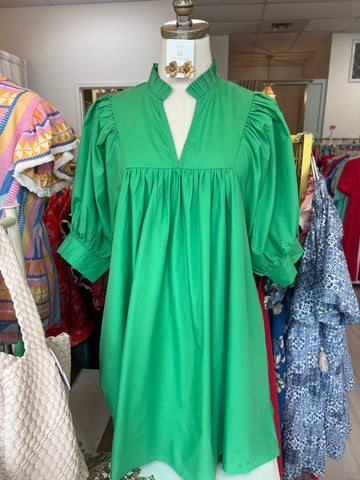 Mazie Poplin Dress Green
