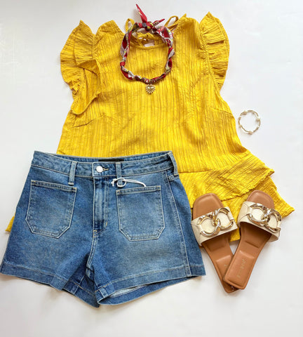 Golden Tiered Top