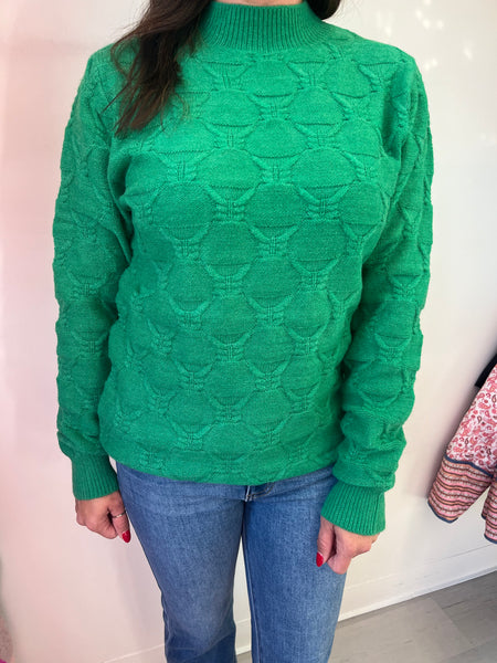 Green Cable Detail Sweater