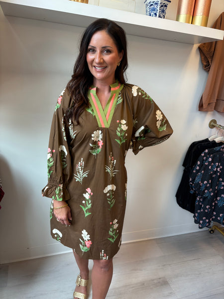 Ettie Block Floral Cotton Dress