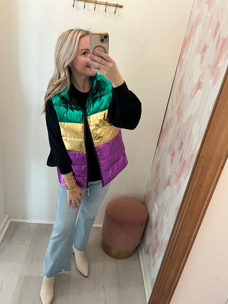 MG Metallic Puffer Vest