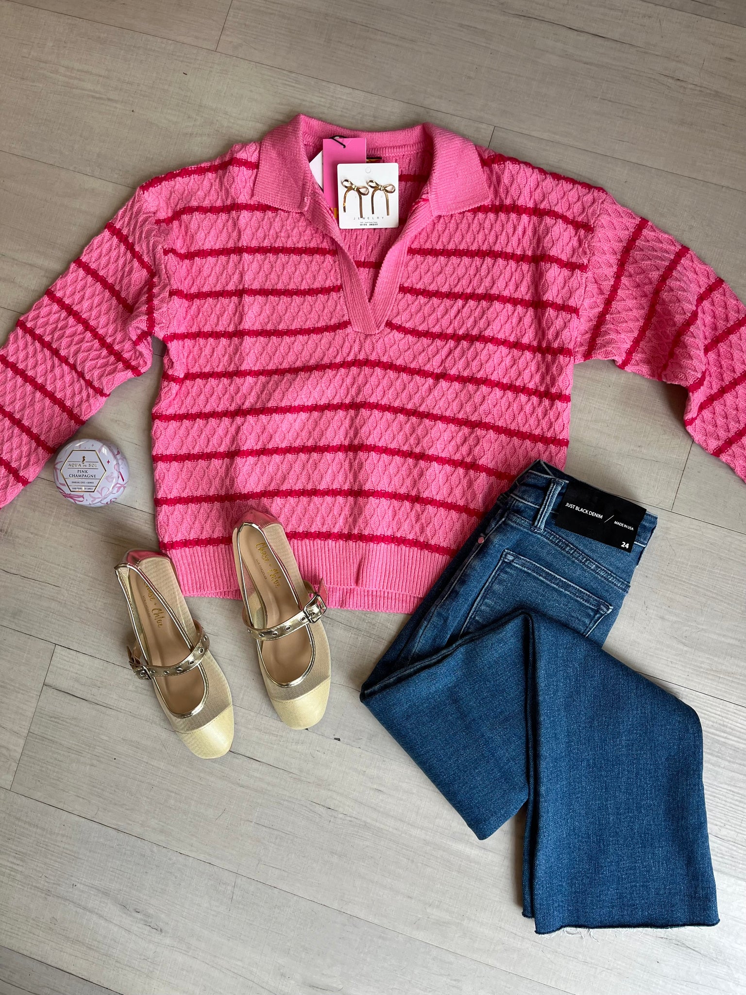 Tate Striped Collared Sweater