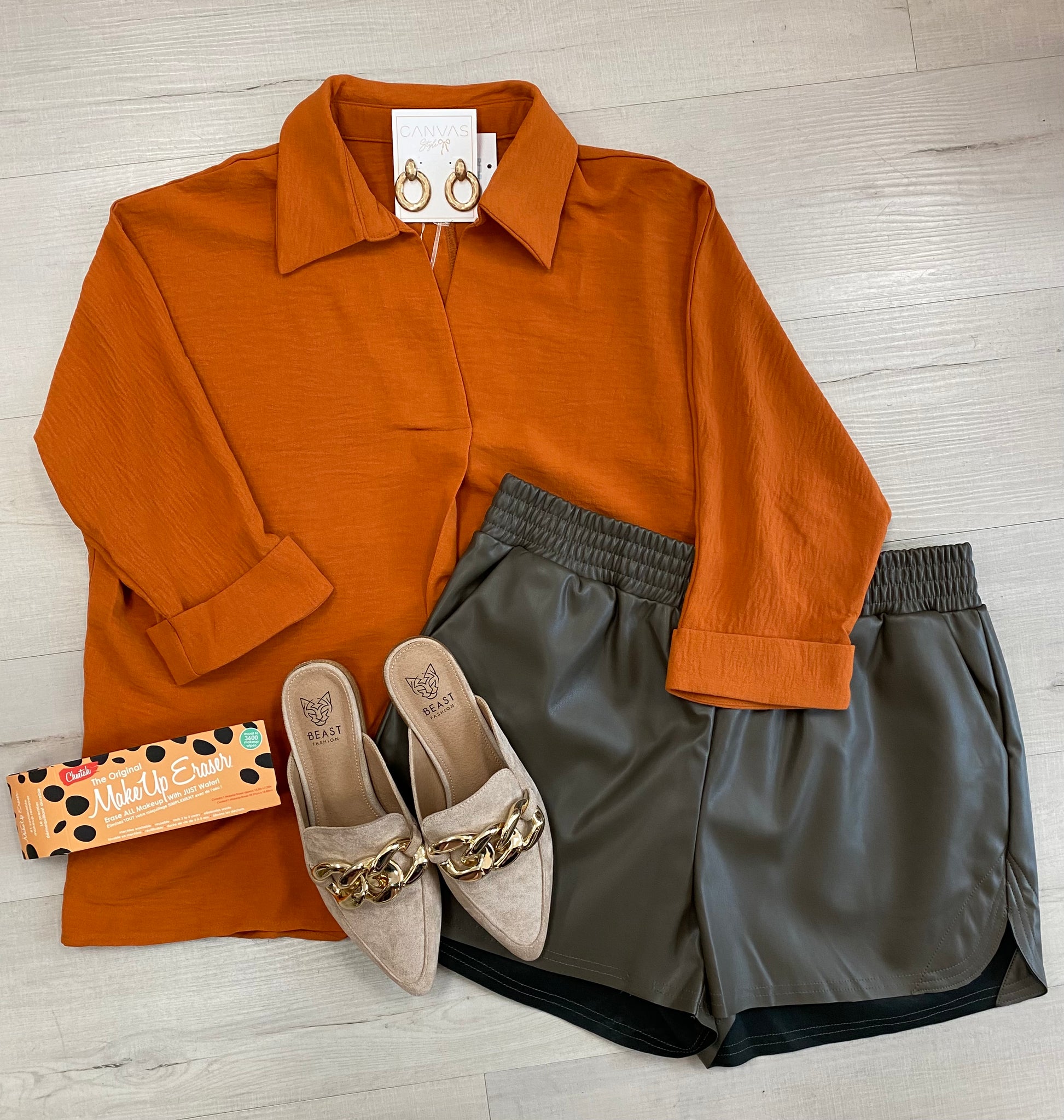 Rust VNeck Blouse