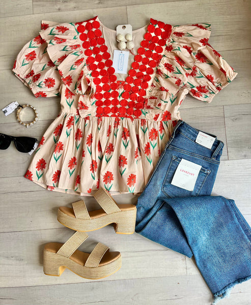 St. Crois Floral Blouse