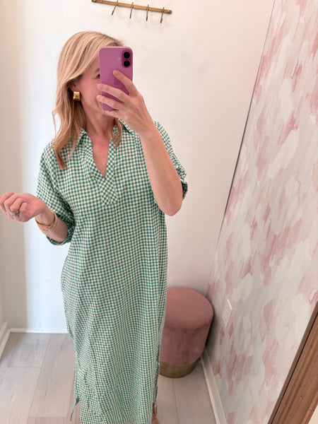 Kat Striped Green Midi Dress