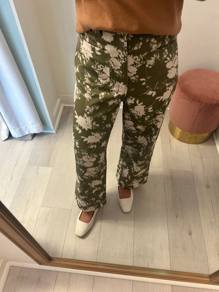 Sage Floral Jeans