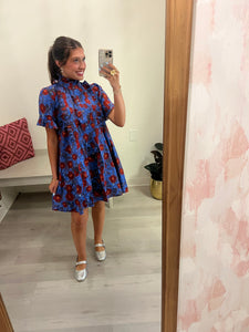 Dakota Floral Dress Blue