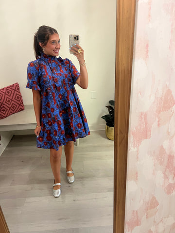 Dakota Floral Dress Blue