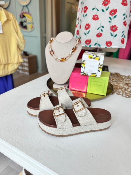 Frankie Platform Sandal Beige