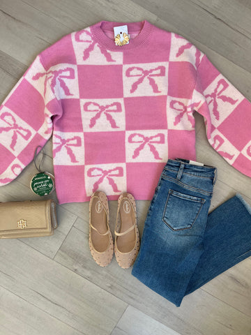 Entro Bow Sweater Pink