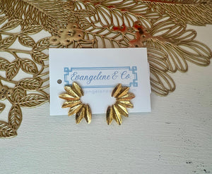 Mini Gold Foil Fan Earring