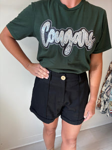 Green Cougars Sequin Tee