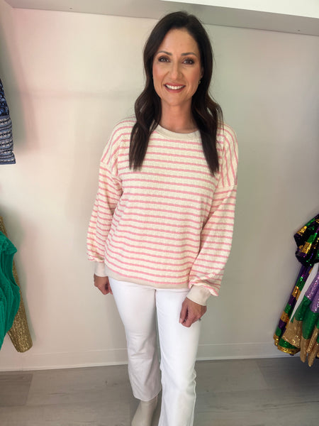 Sweet Pink Striped Top