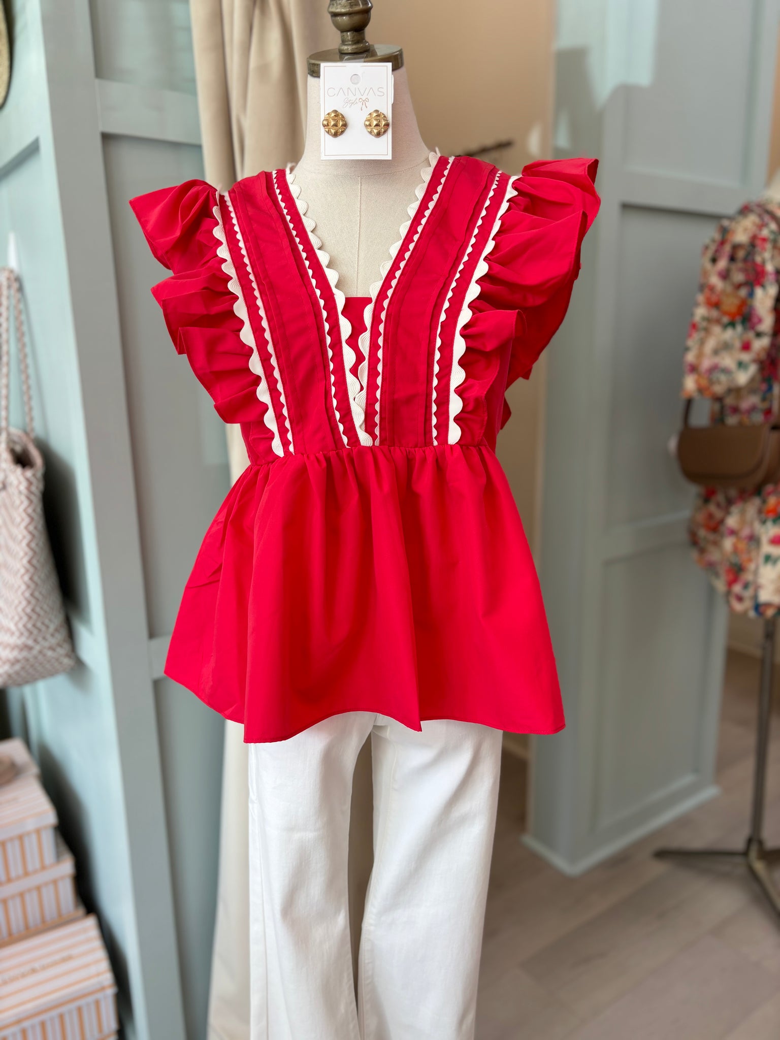 Red RicRac Summer Top