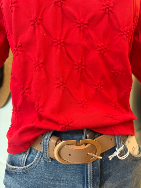 Taupe Double U Brass Belt