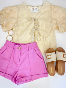 Cream Bow Blouse