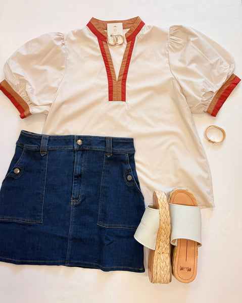 Spiced Maple Colorblock Top