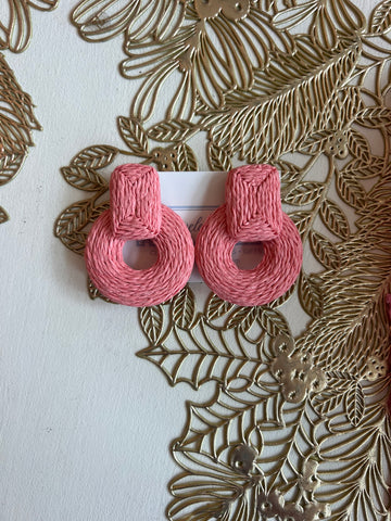 Raffia Summer Earring Lght Pink