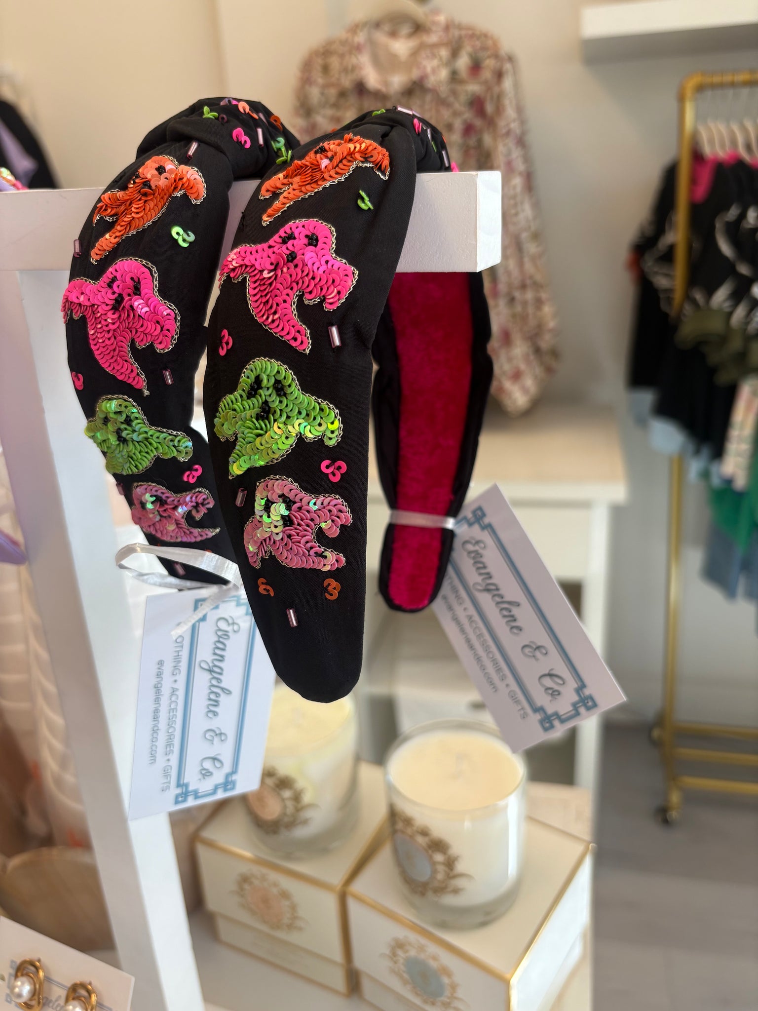 Neon Sequin Ghost Headband