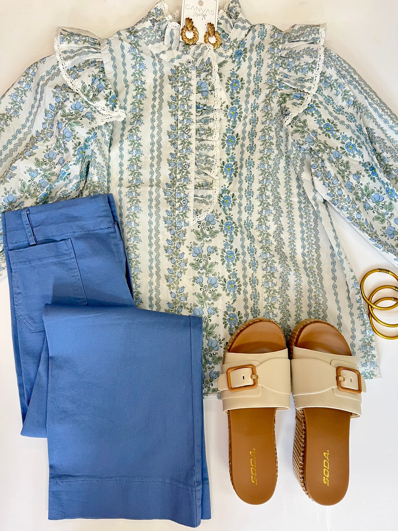 Cornflower Blue Patch Pocket Pant