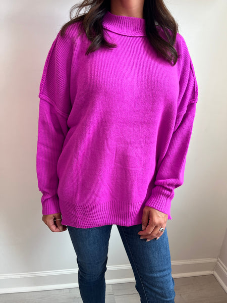 Rev Seam Sweater Magenta