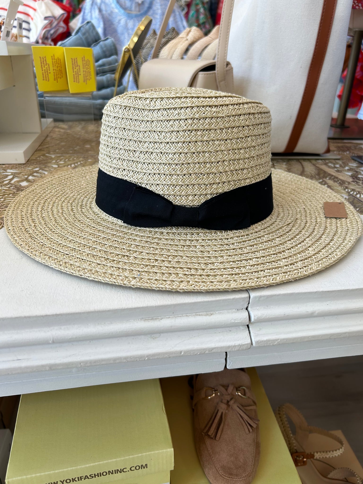 Straw Bow Tie Hat