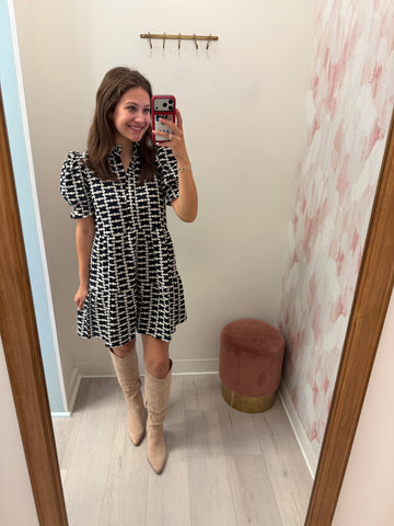 Geometric Print Mini Navy