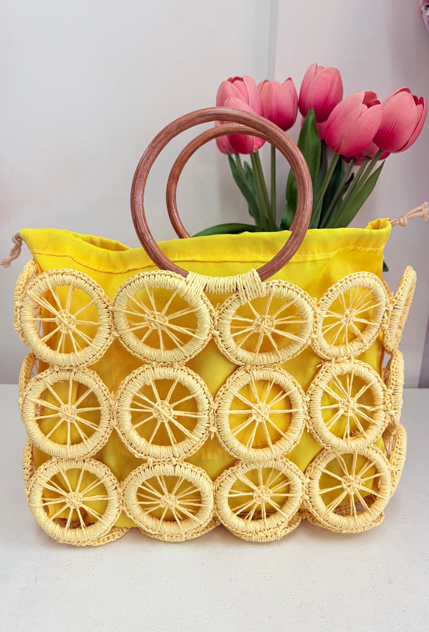 Monotone Crochet Handbag Ylw